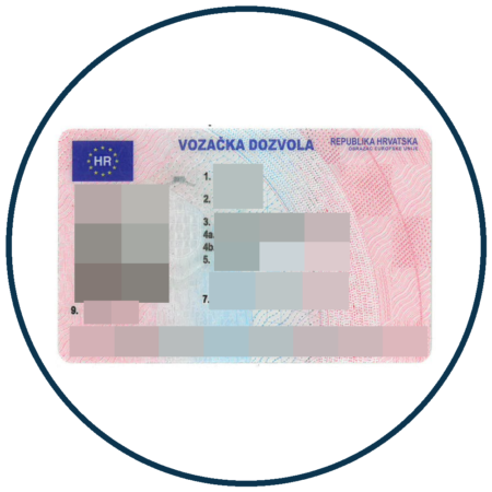 Hrvatska vozačka dozvola – primjer s pikseliziranim osobnim podacima